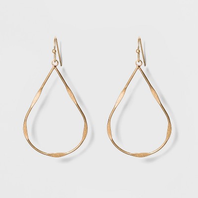 Textured Wire Teardrop Drop Earrings - Universal Thread™ Gold