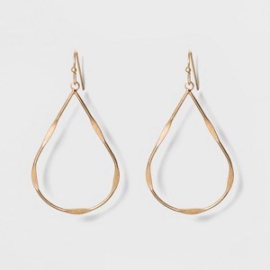 Textured Wire Teardrop Drop Earrings - Universal Thread Gold, Women