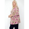 Slickblue Floral Print Plus Size Tunic, Bubble Sleeve Blouse, Stylish for Everyday Wear, Size & Color Options - 4 of 4