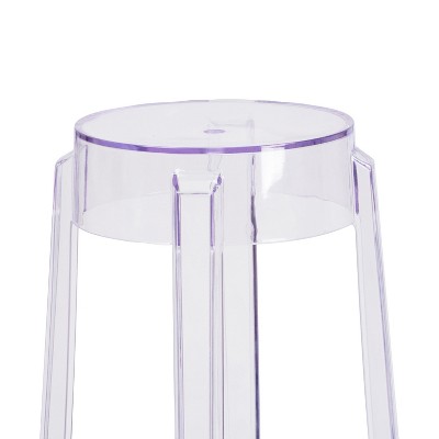 29.75'' Crystal Clear Modern Stackable Plastic Barstool