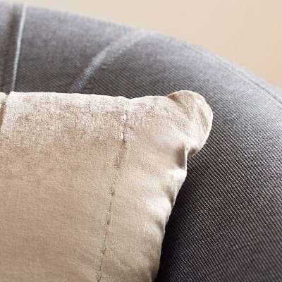 Champagne Embroidered Rectangular Throw Pillow with Zipper