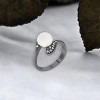 Slickblue Hematite Pearl Interlocked Double Teardrop Ring, Petite CZ Stones, Sophisticated Design, Sizes 5-10 - 2 of 3