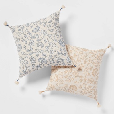 Modern Tufted Square Throw Pillow Summer Wheat - Threshold™ : Target