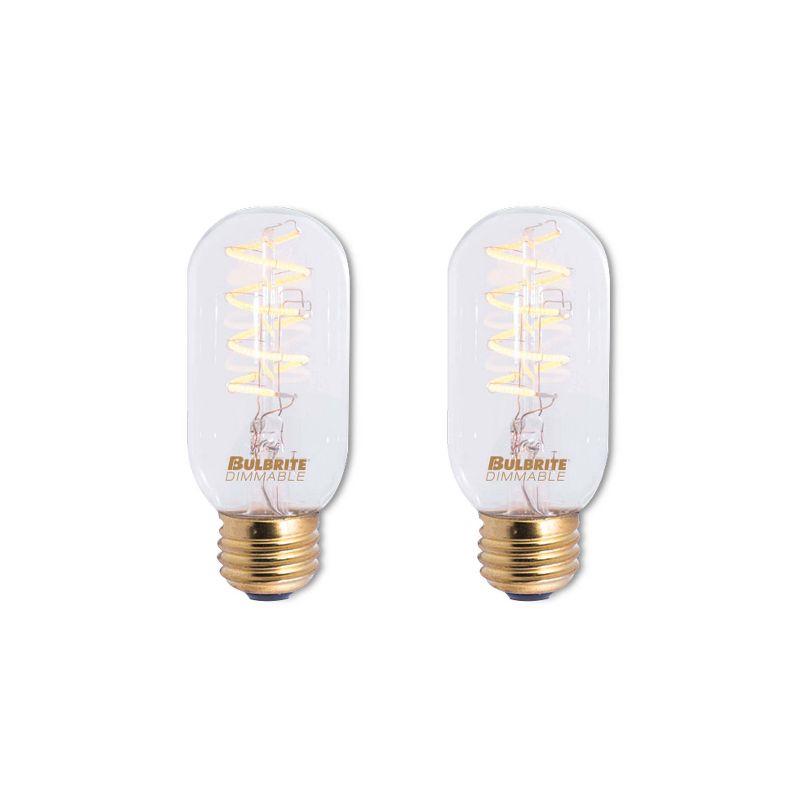 Bulbrite Set of 2 40W Equivalent T14 LED Dimmable Light Bulbs 2200K E26, 1 of 8