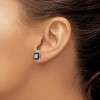 Black Bow Jewelry 8mm Square Black & White Diamond Sterling Silver Screw Back Earrings - 3 of 4