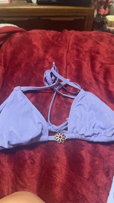 Women'sflower Charm Lurex Plisse Textured Triangle Bikini Top - Wild Fable™  Purple Xxs: Teen-friendly, Pink Hue, Halter Style : Target