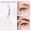 Unique Bargains Portable Stainless Steel Eyebrow Trimmer Scissors with Comb 1 Pc - 4 of 4
