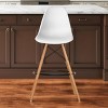 HomeRoots 28" White And Brown Heavy Duty Plastic And Solid Wood Counter Height Bar Chair - 2 of 4