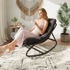 Oversized Rocking Papasan Chair, Outdoor Papasan Rocking Chair with Cushions, Indoor Egg Rockings Lounge Chairs for Bedroom, Living Room, Garden - 3 of 4