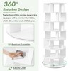 7/4-Tier Rotating Shoe Rack Tower Spinning Shoe Shelf Bookshelf 360° Revolving Shoe Carousel Closet Organizer Display Rack, White/Black-ModernLuxe - 3 of 4
