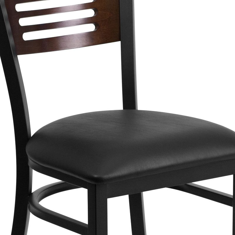 Flash Furniture Black Decorative Slat Back Metal Restaurant Chair, 6 of 12