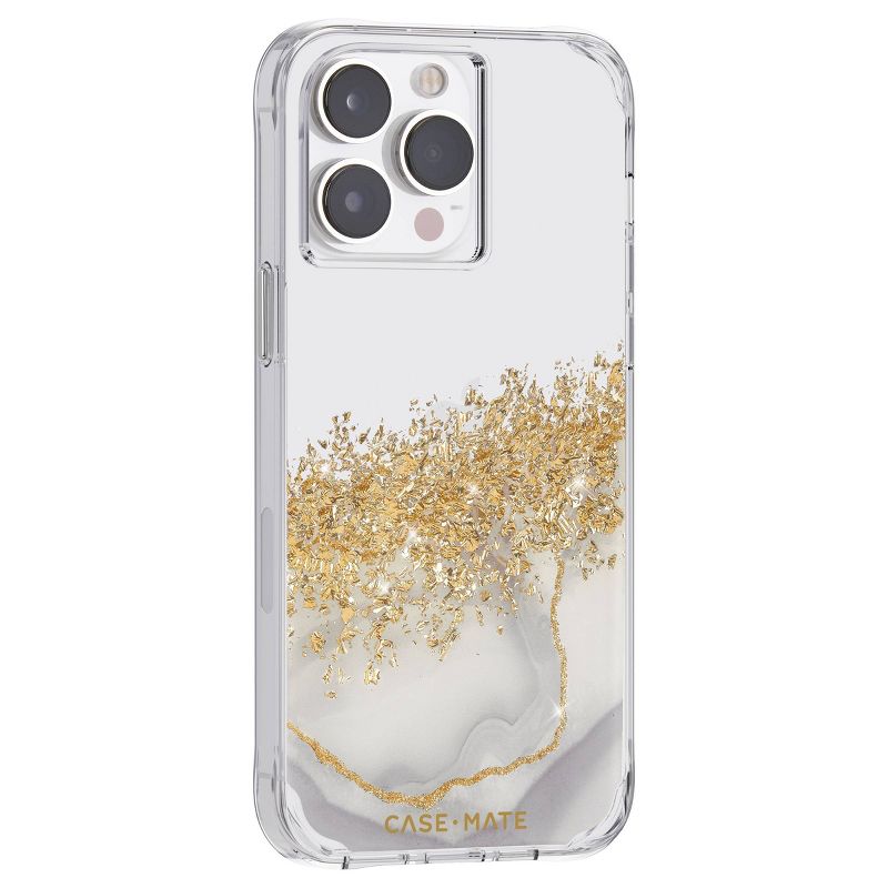 Case-Mate Apple iPhone 14 Pro Case- White/Gold Karat Marble, 2 of 5