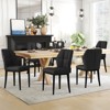 Bekrvio Mid Century Modern Dining Chairs, Upholstered Leather Armless Chairs with Checkered Pattern Back, for Kitchen & Dining Room - 2 of 4