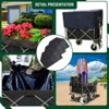 RISOKEYS Heavy-Duty Foldable Utility Wagon with All-Terrain Wheels,Waterproof Cover & Strapping System for Garden,Camping,Shopping,Black - 3 of 4