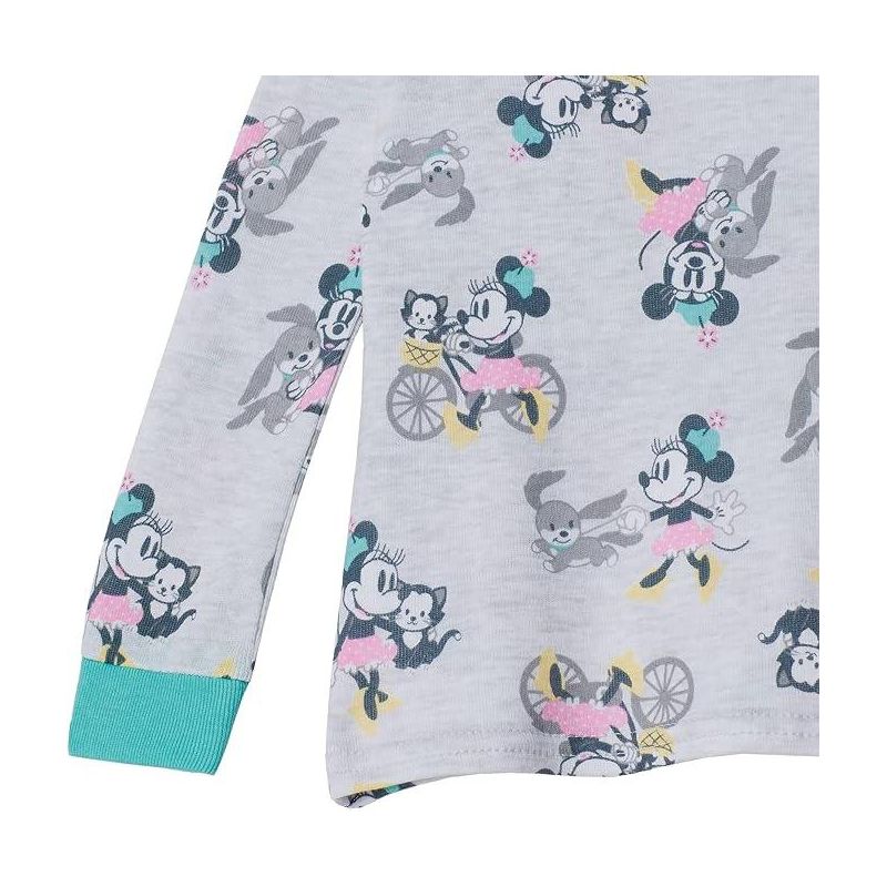 Disney Baby Girl's Minnie Mouse 4-piece Cotton Pajama Set, 5 of 8