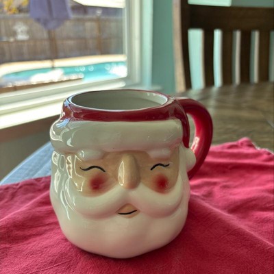 20oz Christmas Earthenware Figural Santa Mug - Wondershop™