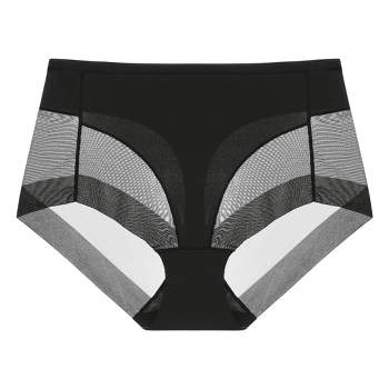 Hanes Women's Breathable Cotton Hi-Cut Underwear, Black, 10-Pack