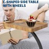 GustoWave C-Shaped Side Table With Wheels, 360° Rotating Side Table With 2-Layer Storage Shelves, Adjustable Height, Suitable For Living Room, Bedroom - 4 of 4
