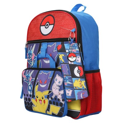 Pokemon 5-Piece Set: 16 Backpack Padded Utility Case Small Utility Case Rubber Keychain and Carabiner - image 3
