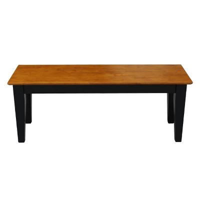 Elegant Shaker-Inspired Dual-Tone Bench in Black and Cherry