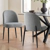 Upholstered Dining Chairs with Linen Blend Fabric and Metal Legs, Modern Armless Side Chairs for Dining Room-Maison Boucle - 2 of 4