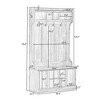 70.8" 3-in-1 Hall Tree, Coat Rack with 6 Hooks, Multifunctional Hallway Organizer, Adjustable Shelves, White - 3 of 4