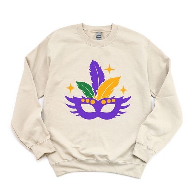 Simply Sage Market Women's Graphic Sweatshirt Feathered Mask Sparkle