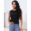 Sequin Tank Tops For Women Sleeveless Sparkle Shimmer Round Neck Vest Tops Glitter Camisole - 2 of 4