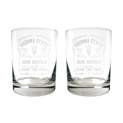 NCAA Arizona State Sun Devils 15oz Rocks Glass Set - 2pc