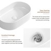 ChicFurnit Bathroom Sinks Oval Countertop Bathroom Sink Porcelain Ceramic Thin Edge Basin Vessel Sink for Bathrooms, White, 19.29"*12.2"*5.12" - 2 of 4