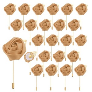 Unique Bargains Realistic Rose Boutonnieres Flower Pins for Wedding Ceremony 24 Pcs - 1 of 4