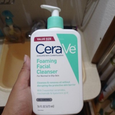 Cerave Foaming Face Wash With Hyaluronic Acid And Niacinamide For Oily ...
