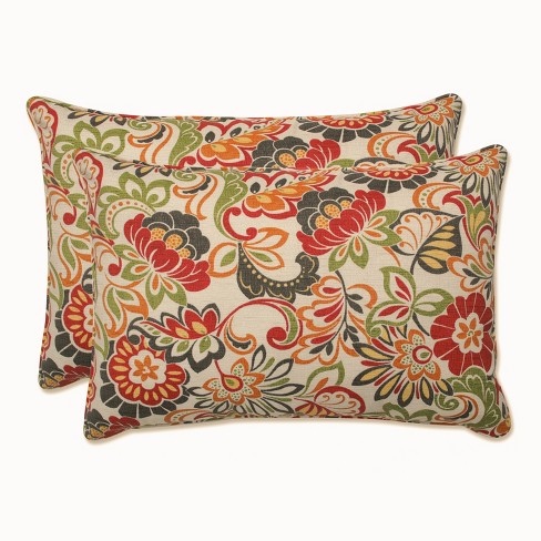 Zoe Floral 2pc Outdoor Throw Pillows - Pillow Perfect - image 1 of 4