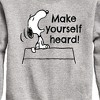 Boys' - Peanuts - Make Yourself Heard Graphic Long Sleeve Fleece Sweatshirt - 2 of 4