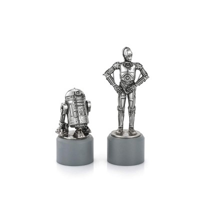 Royal Selangor Hand Finished Star Wars Collection Pewter R2-D2 & C-3PO Knight Chess Piece Pair Gift