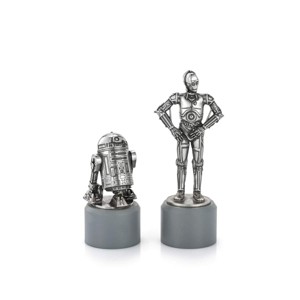 Royal Selangor Hand Finished Star Wars Collection Pewter R2-D2 & C-3PO Knight Chess Piece Pair Gift - 1 of 4