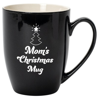 Elanze Designs Mom's Christmas Mug Black 10 ounce New Bone China Coffee Cup Mug
