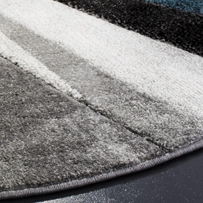 Gray and Teal Abstract Synthetic Area Rug 2'3" x 4'