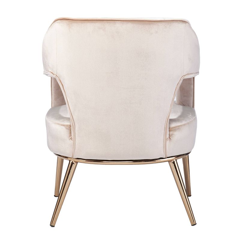 Ganex Upholstered Accent Chair Taupe/Champagne - Aiden Lane, 5 of 10