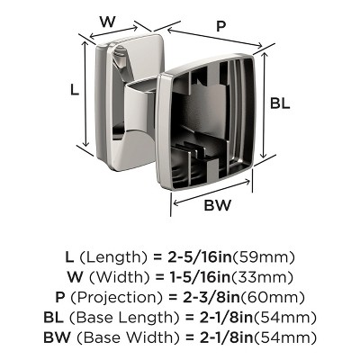 Polished Nickel Single Prong Bathroom Robe Hook
