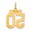 Black Bow Jewelry 14k Yellow Gold, Athletic Collection, Small Polished Number 50 Pendant - 3 of 4