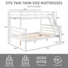 Dsvimoy Bed Wooden Twin Over Full with Safety Guardrails and Ladder for Kids, White, 78.35"*59.06"*61.81" - 3 of 4