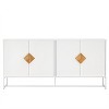 NicBex Accent Buffet Cabinet with Storage Modern Sideboard Cabinet Console Table with Solid Wood Structure and Square Shape Handle - 3 of 4