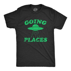 Mens Going Places T Shirt Funny Alien UFO Abduction Joke Tee For Guys - Crazy Dog Men's T Shirt - 1 of 4