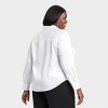 Women's Long Sleeve Collared Satin Button-Down Shirt - A New Day™ White - 2 of 3