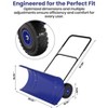 Snow Pusher with Wheels,  5-Position Adjustment Handle Snow Plow, Rolling Shovels for Driveway - 2 of 4
