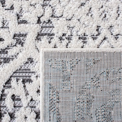 Ivory and Grey Geometric Square Indoor/Outdoor Rug