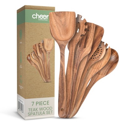 Natural Elegance 7-Piece Wooden Kitchen Utensils Set