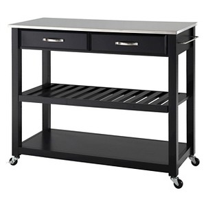 Stainless Steel Top Kitchen Cart/Island with Optional Stool Storage - Crosley - 1 of 4