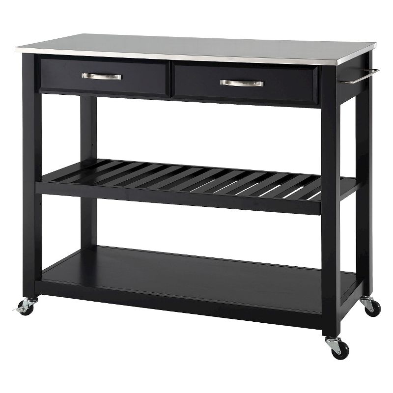 Stainless Steel Top Kitchen Cart/Island with Optional Stool Storage - Crosley, 1 of 9